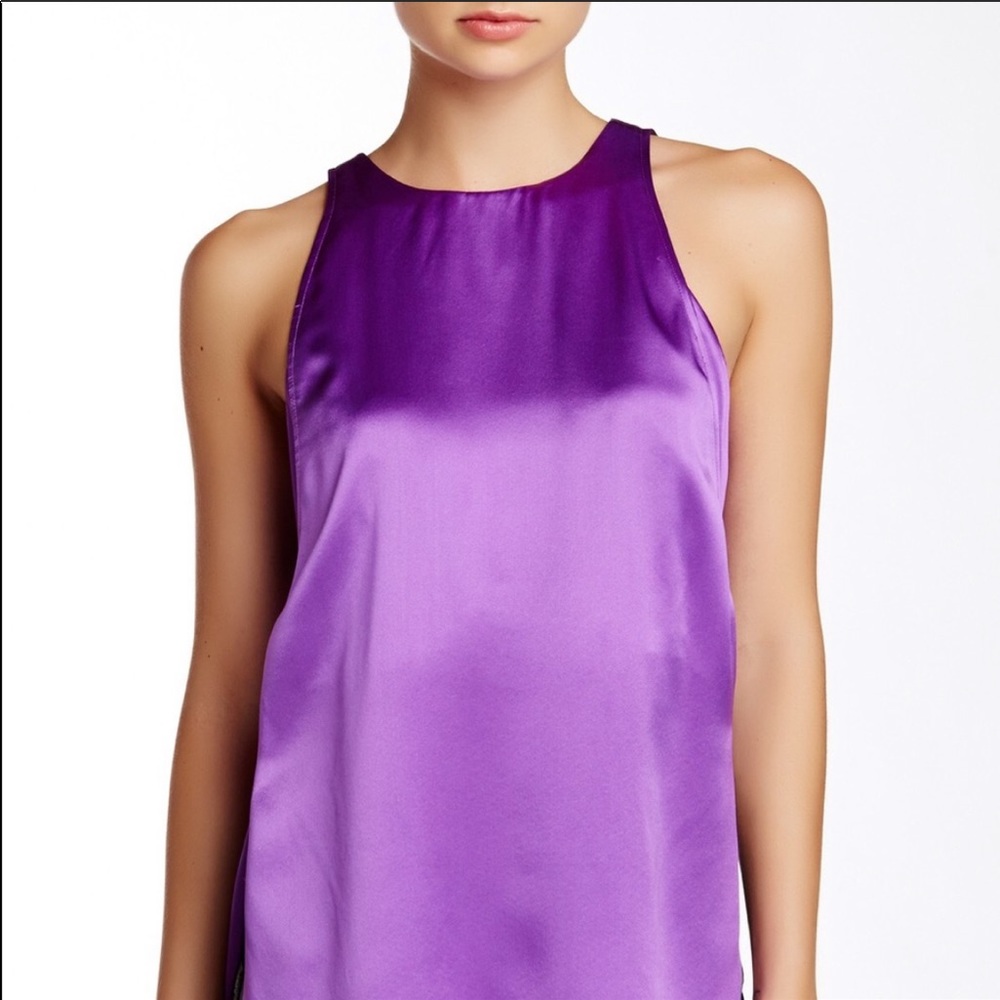 Helmut Lang silk Mere purple tank size Petite